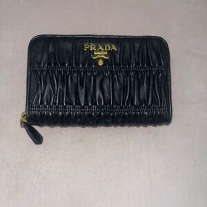 Prada wallet black and gold